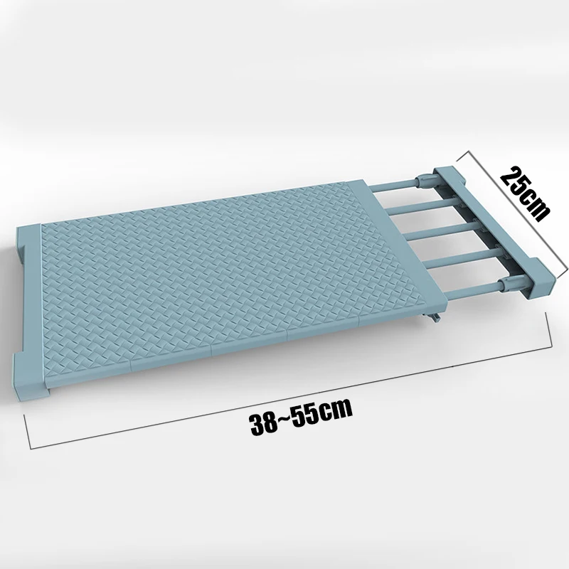 

New High Quality Kitchen Storage Rack Shelf Nail Free Wardrobe Storage Rack Free Telescopic Spacer Frame Home Organizer #236421