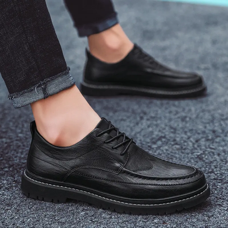 Мужские классические кожаные туфли коричневые формальные свадебные броги в