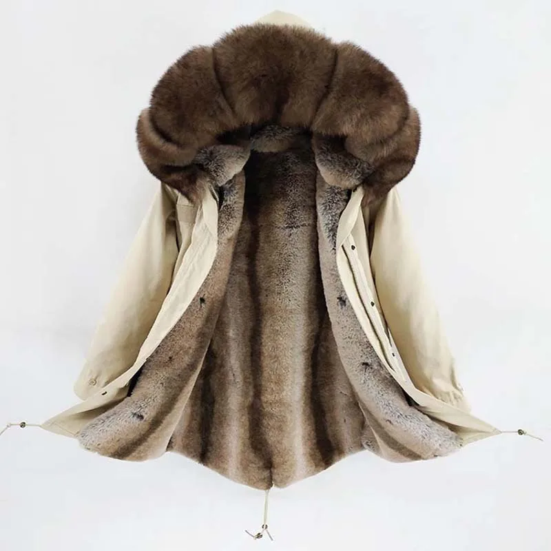 Мужская повседневная куртка пальто с натуральным мехом лисы и капюшоном уличная