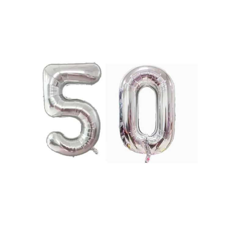 50 2 шт. Большой 3" Серебристые воздушные шарики большой Фольга шар 10/18/20/23 Вт, 30 Вт, 40 Юбилей празднование дня рождения свадьбы фон для студийной фотосъемки - Цвет: 50