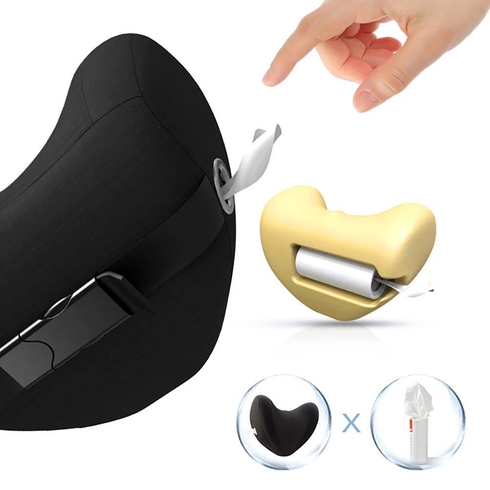 

Auto Seat Neck Pillow Massage Pillow Space Memory Neck Headrest Cushion for Cervical Support Built in Tissue Box Headrest