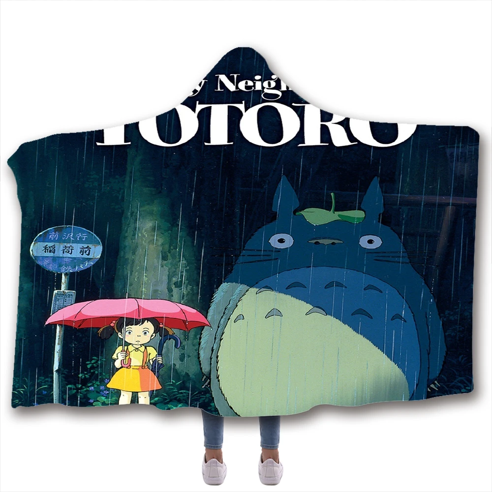 Мягкое одеяло с рисунком аниме Мой сосед Тоторо теплое шерстяное бархатное худи
