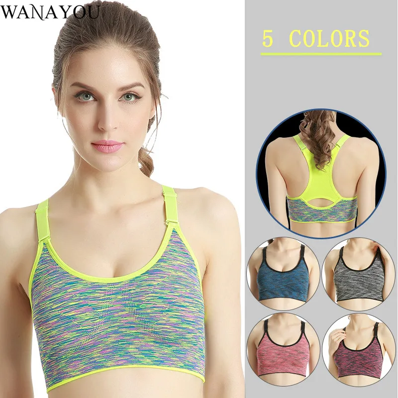 Женские быстросохнущие спортивные бюстгальтеры WANAYOU с регулируемым ремешком для