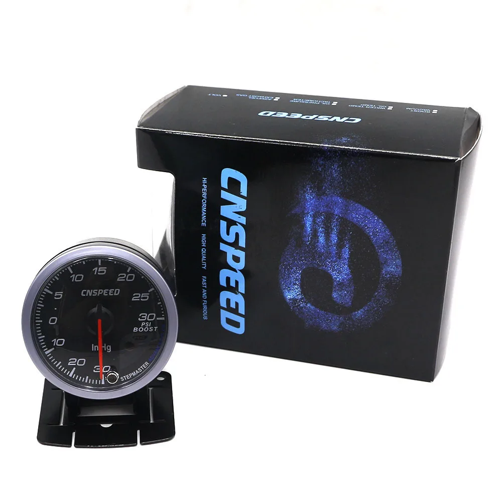 CNSPEED 60 мм Автомобильный турбо Boost Gauge PSI с сенсором черное лицо белое и Янтарное освещение турбо boost метр и Регулируемый контроллер