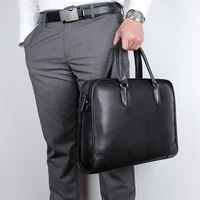 luxury leather mens business briefcase soft natural leather practical handbag for work new