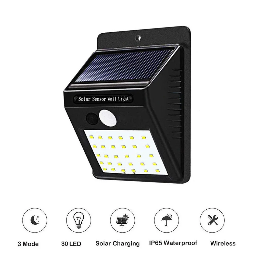 30 светодиодов солнечный свет водонепроницаемый датчик движения наружный