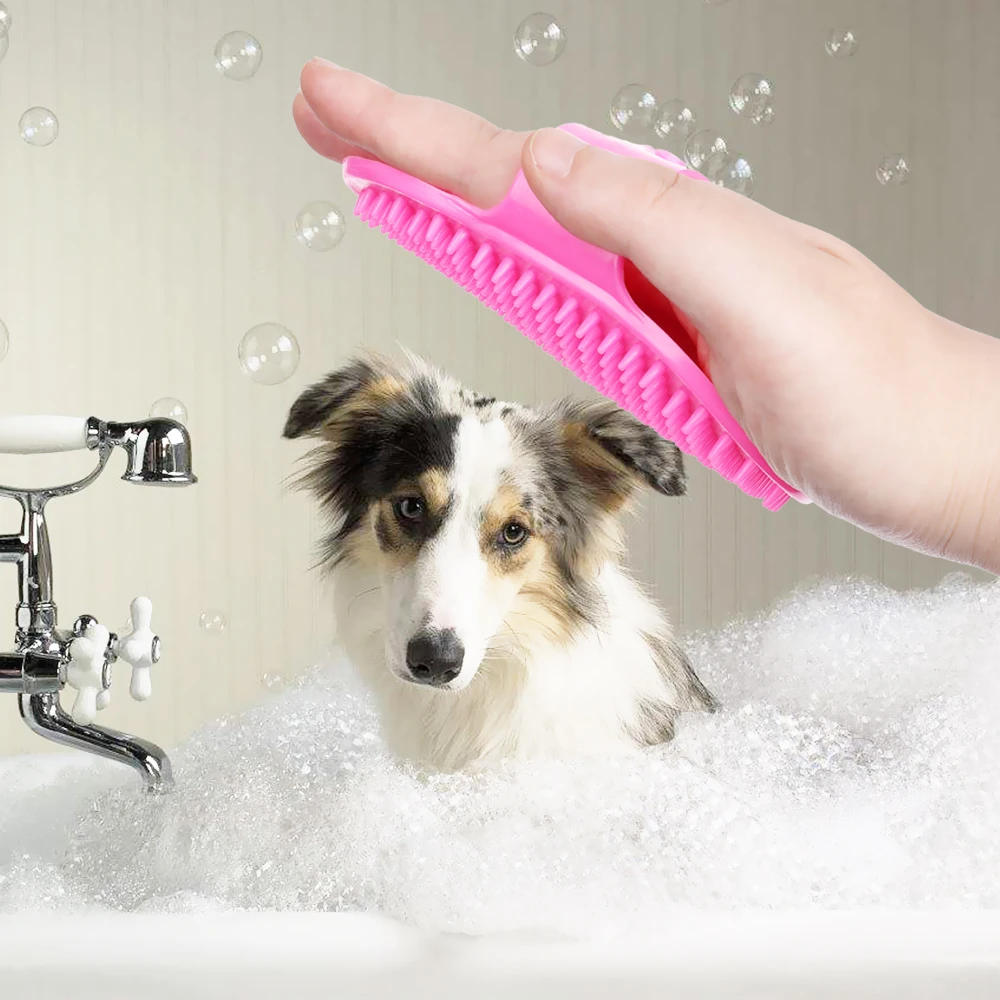 Удобная резиновая перчатка для груминга шерсти Массажная щетка домашних