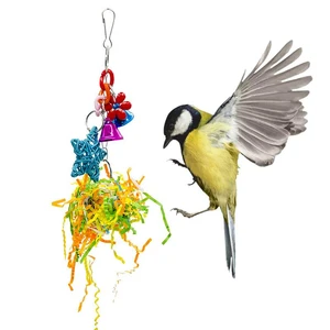 1 Piece Pet Bird Toy Creative Weave Rattan Parrot Toy With Bells Parakeet Birds Cage Hanging Toys Parrot Molar Birds Supplies