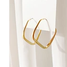 Большие серьги-кольца в форме ромба, новые простые модные украшения 2021 для женщин