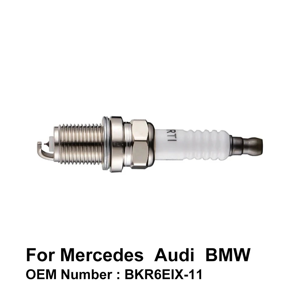 Iridium Spark Plug for Audi 100 80 A2 A3 A6 A8 Mercedes A140 A160 A180 A200 BMW 3 Series OE BKR6EIX-11 ( Pack of 4 )