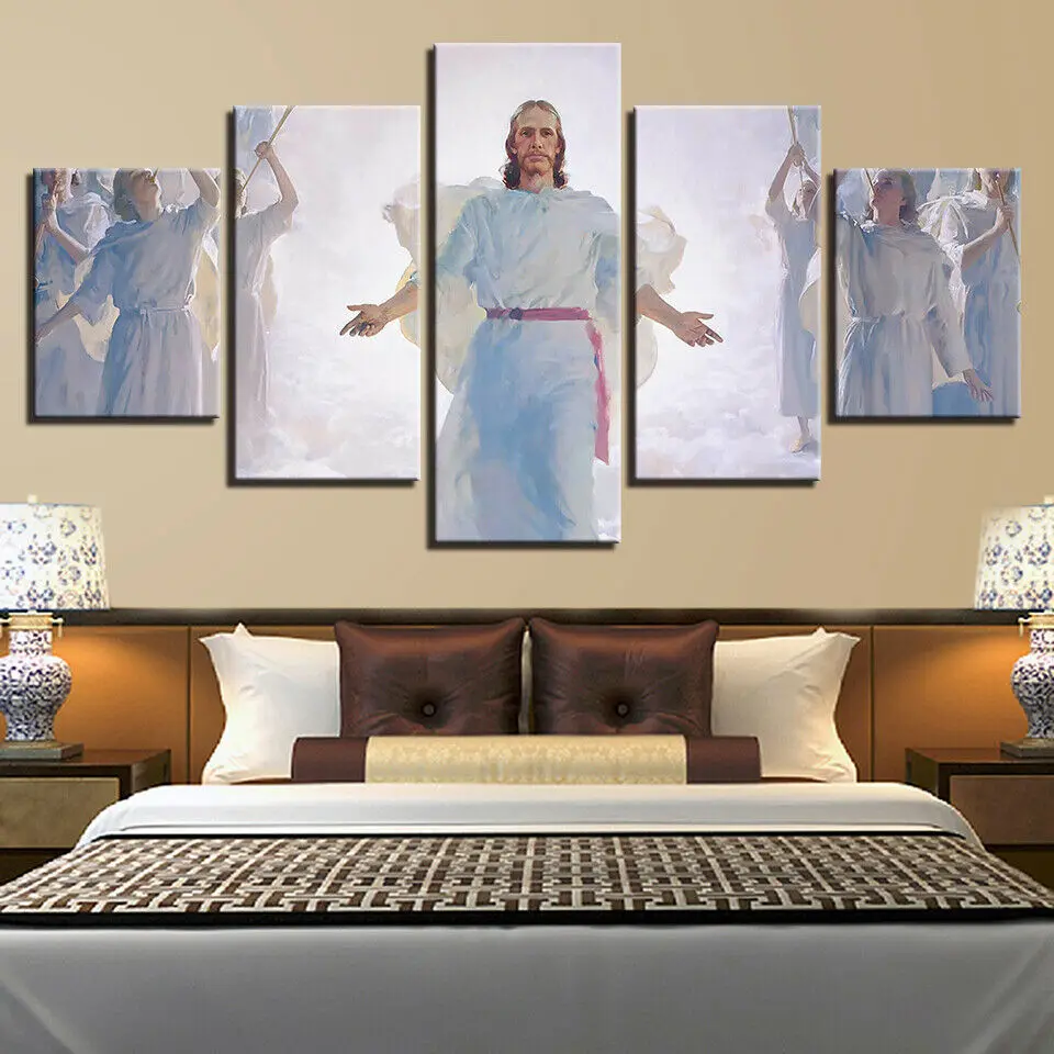 

Christ Jesus Religion 5 piece Wall Art Canvas Print HD Print posters Paintings Oil Painting Living Room Home Decor Pictures