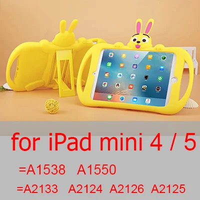 y mini 45 Силиконовый чехол для iPad air 2, 9,7 дюймов,,, детская подставка с милым Кроликом, чехол для планшета для iPad mini 2, 3, 4, 5, чехол - Цвет: y mini 45