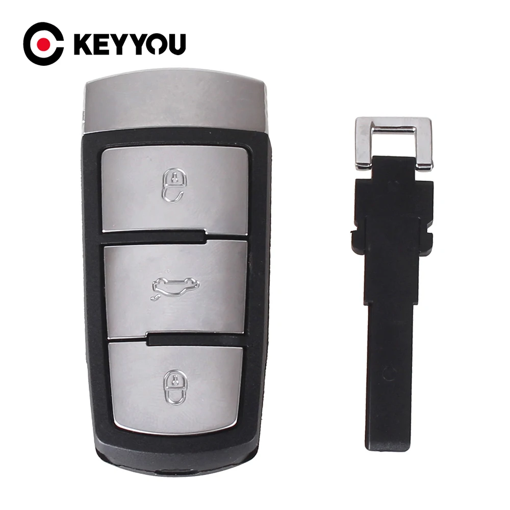 

KEYYOU 10x For VW Passat B6 3C B7 Magotan CC Car Key Shell Case For 3C0 959 752 BA 752 AD 3 Buttons Smart Remote Key Keyless Fob