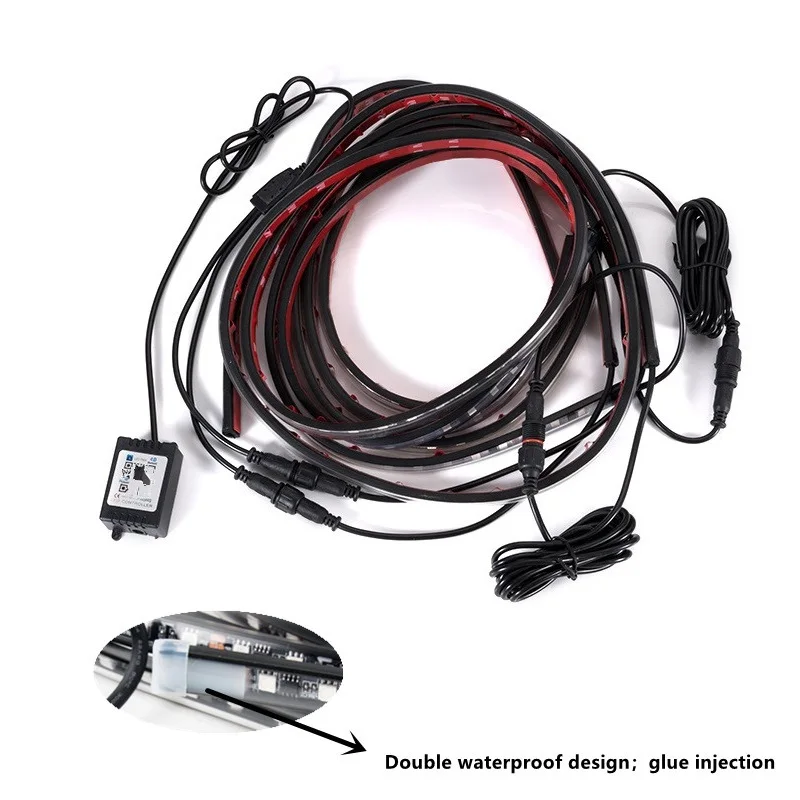 

APP/Remote RGB Multicolor Flexible Flowing Car LED Light Underglow Underbody Waterproof Automobile Chassi Neon Atmosphere Light