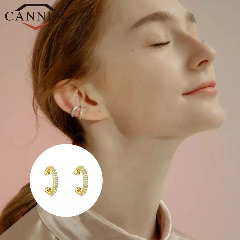 CANNER 2020 новые женские циркониевые серьги каффы модные без пирсинга маленькие из