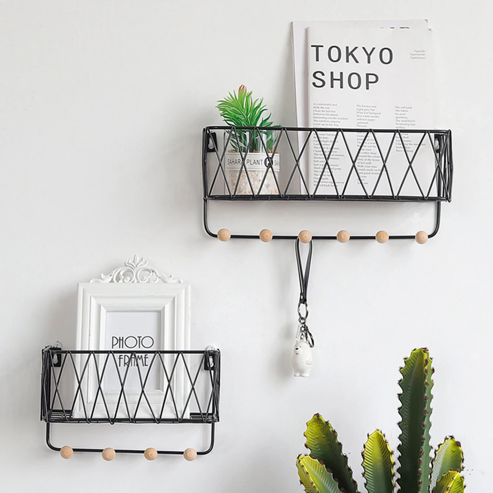 1 шт. металлический деревянный настенный стеллаж для хранения подвешиваемая