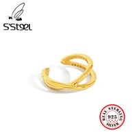 ssteel korean earrings 925 sterling silver clip earrings for women minimalist x shaped gold earings pendiente fine jewellery