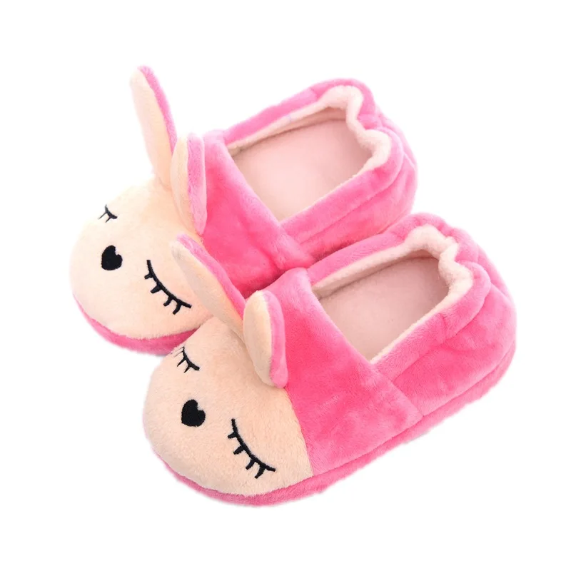 

Winter Cute Rabbit Slippers For Kids Comfortable Baby Warm Cotton Shoes Boys And Girls House Indoor Animal Plush Slippers
