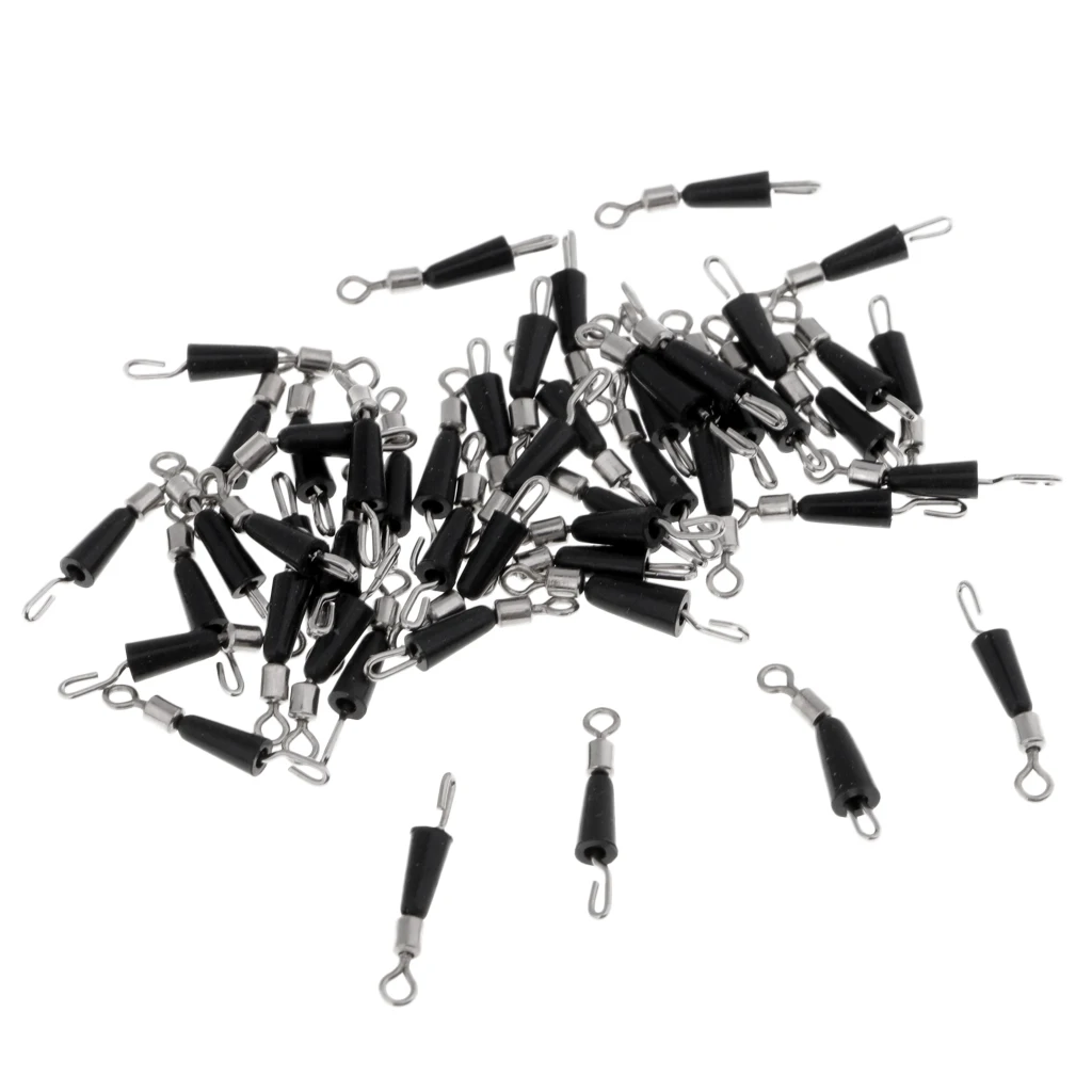 

50 Pieces Quick Change Fishing Swivels Clips Pins Fast Link Line