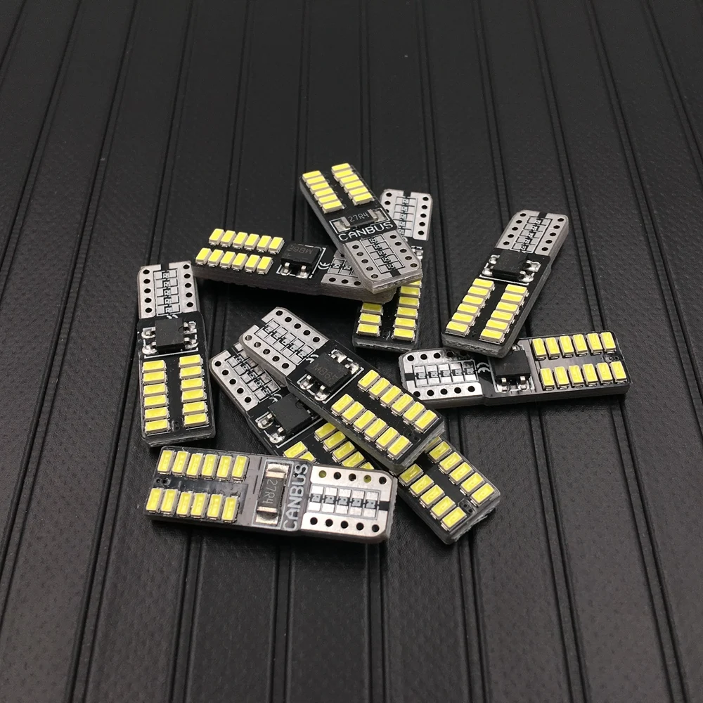 T10 canbus led 24led 3014smd t10 Led Canbus Car Smd светильник w5w 194 24smd Светодиодная Лампочка без ошибок