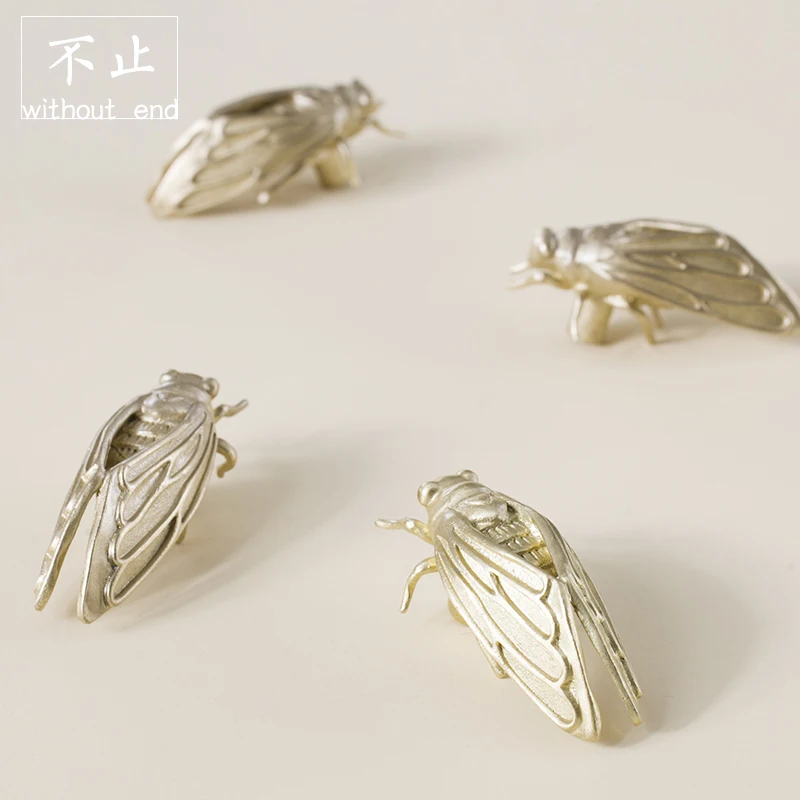 LZSM оригинальный дизайн Скандинавская латунная ручка цикады ящик шкаф дверь