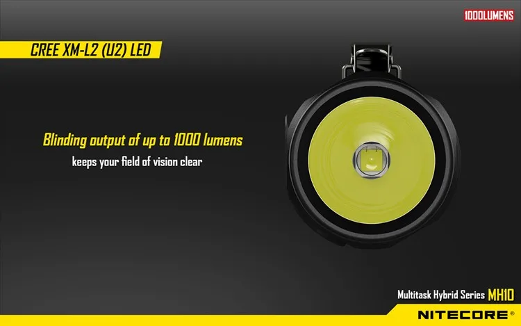 Nitecore MH10 тактический флэш-светильник Cree XM-L2 1000 Люмен usb зарядка поиск поход ручной светильник+ 1 шт. 2300 мАч 18650 B
