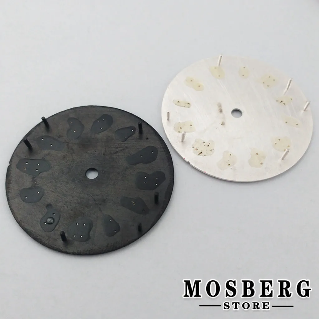 28 5 мм стерильные светящиеся черные и синие часы с циферблатом стрелки для NH35 NH36