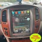 Автомобильная магнитола с экраном 12,1 дюйма в стиле Tesla для LEXUS LX 2005, LX470, 2006, 2004, Android 11, GPS, мультимедийный видеоплеер, 6 ГБ ОЗУ, коричневая рамка