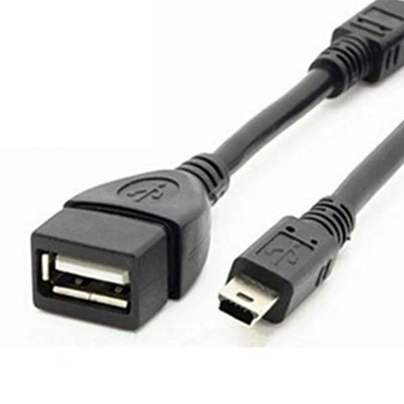 2Pc High Quality Portable Strong 5 Pin Male To USB 2.0 Female Adapter Converter Lightweight OTG Cable For Tablet PC Black#271090 |