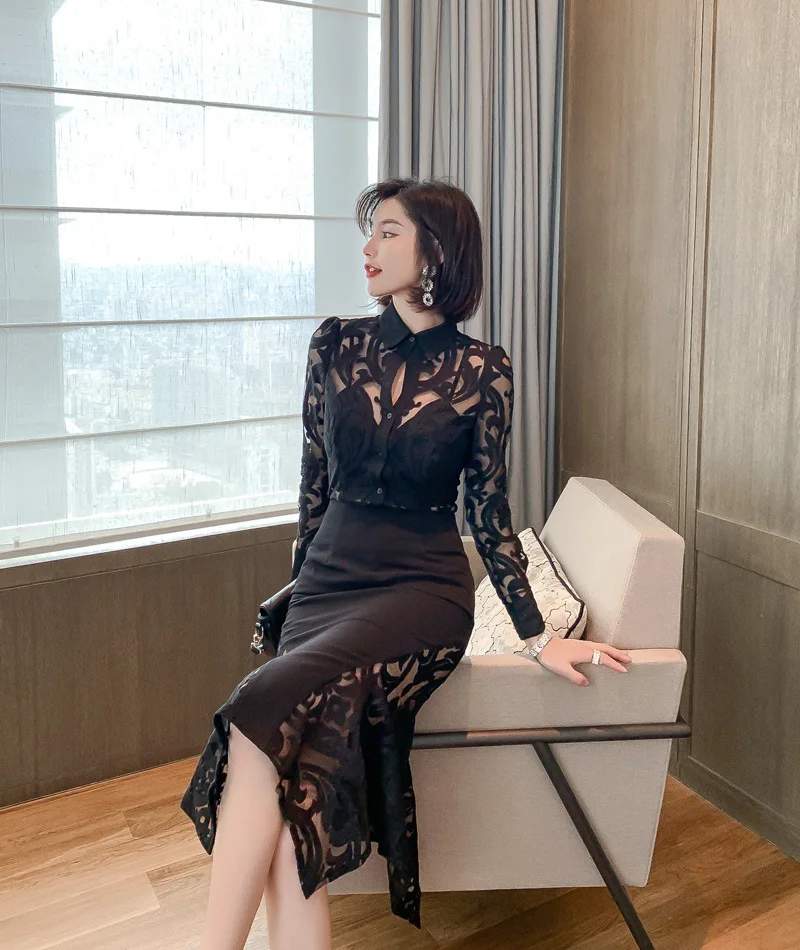 Весна 2020 Женский комплект из двух предметов сексуальная Офисная Женская