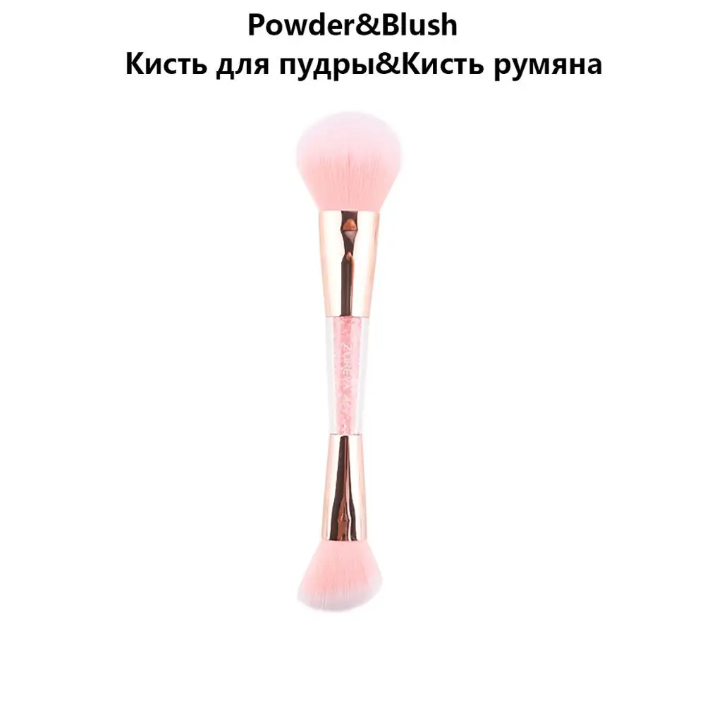 Brush 02 Бренд Zoreya розовые алмазные кисти для макияжа с двойной головкой мягкие синтетические волосы Кисть для макияжа Пудра Тени для век Инструменты для красоты - Handle Color: Brush 02