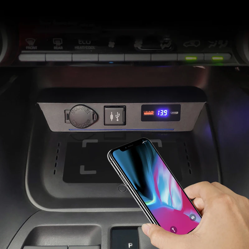 

15W Car Wireless Charger For Toyota Rav4 Vetlanda 2019 2020 phone fast charging holder plate accessories