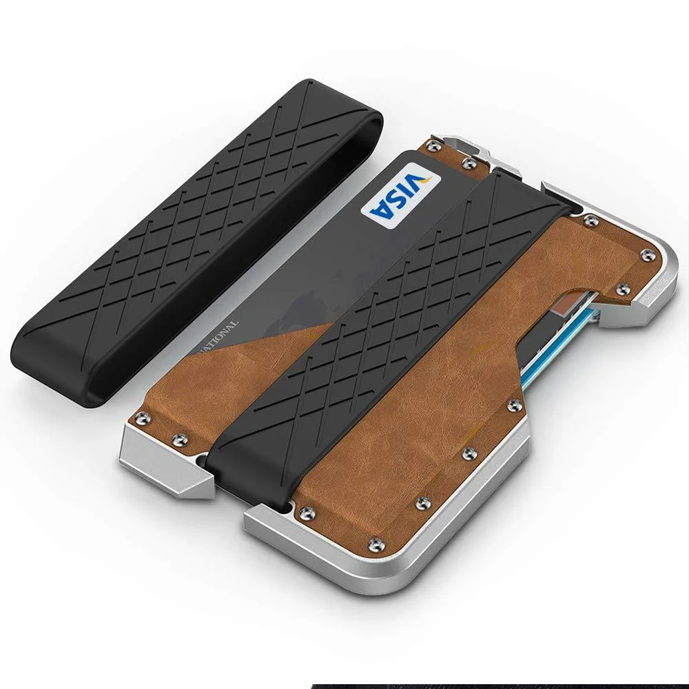 Многофункциональный держатель для кредитных карт кошелек из натуральной кожи