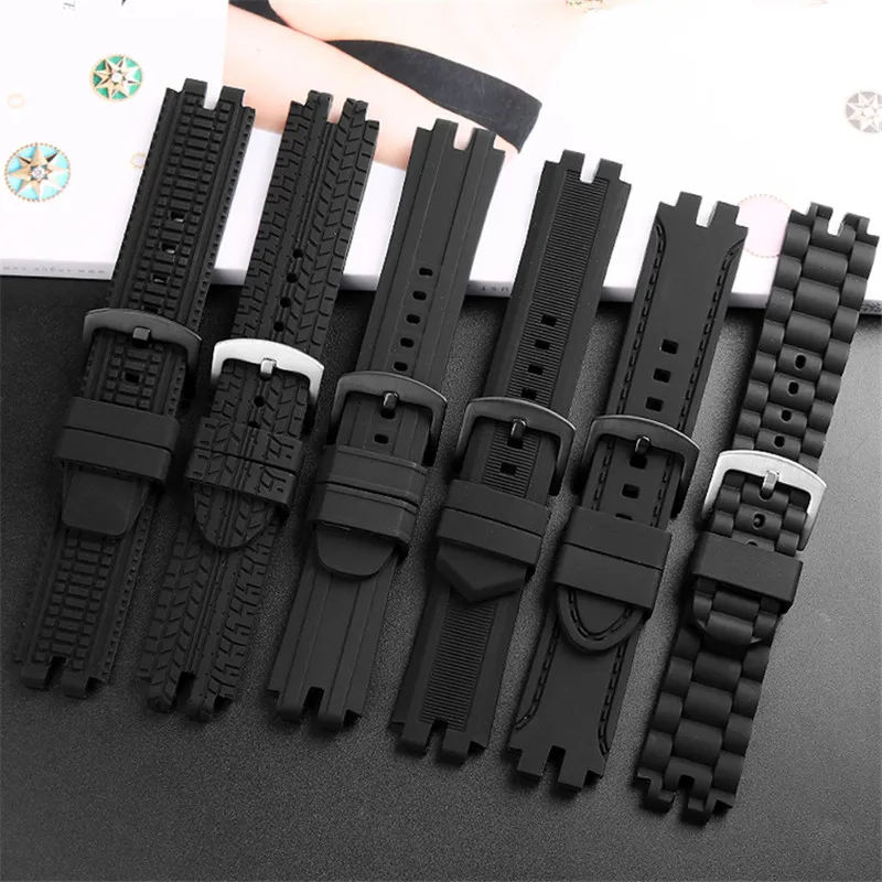 Soft silicone watchband for C-asio PRG-300 330 PRW-3000 PRW-3100 PRW-6000 PRW-6100 watch band black rubber watch strap bracelet