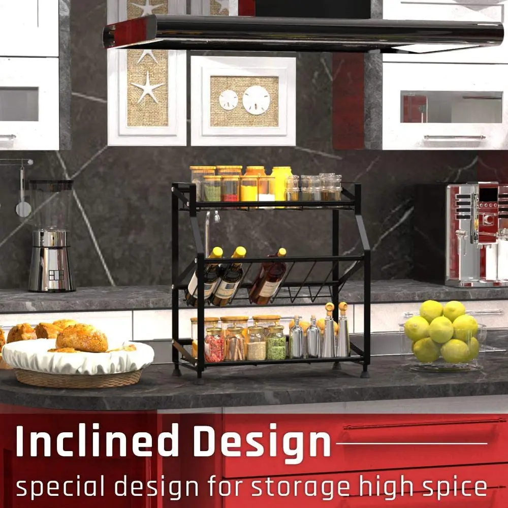 Кухонный стеллаж для специй шкаф хранения из нержавеющей стали 3/ 4 уровня полка
