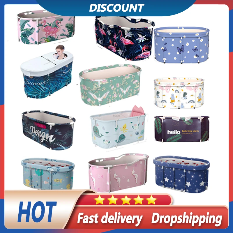 

21PCS Adults Folding Bathtub Thick Plastic Portable Tub Non-iatable Bathtub 2 Size Soaking Free Standing Bathroom Accessories