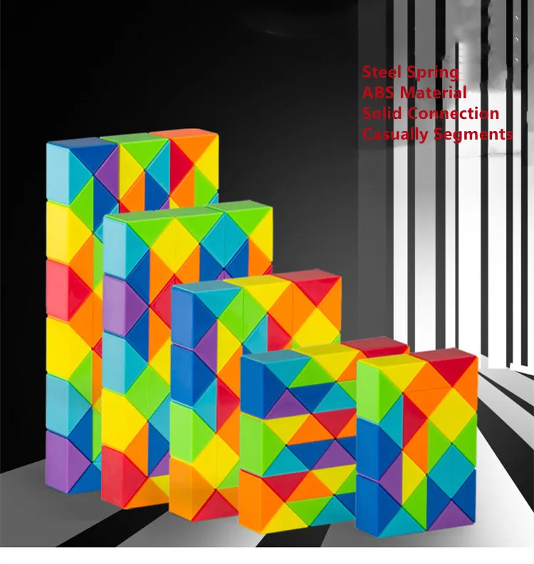 Dingsheng 24 and 36 48 60 72 Segments Magic Rule Snake multi-color 3d puzzle fidget gam Fidge Cube Twist Transformable Kid Puzzl | Игрушки и