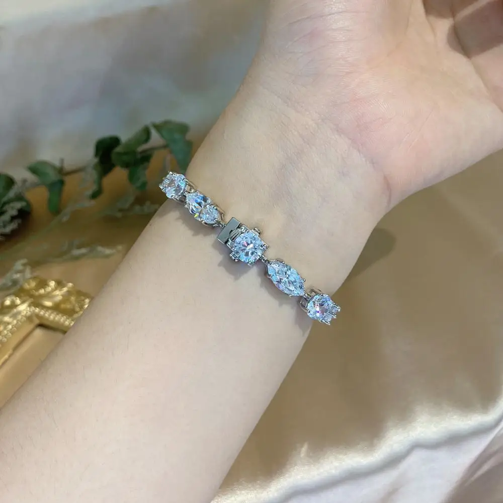 2020 Новый Серебро 925 Любовь синтетический драгоценный камень белый оптовая