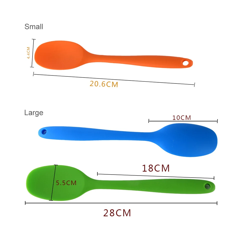 

Cake Butter Spatula Silicone Spoon Mixing Spoons Long-handled Cooking Utensils Tableware Kitchen Soup Spoons Mixer Kitchen Tools