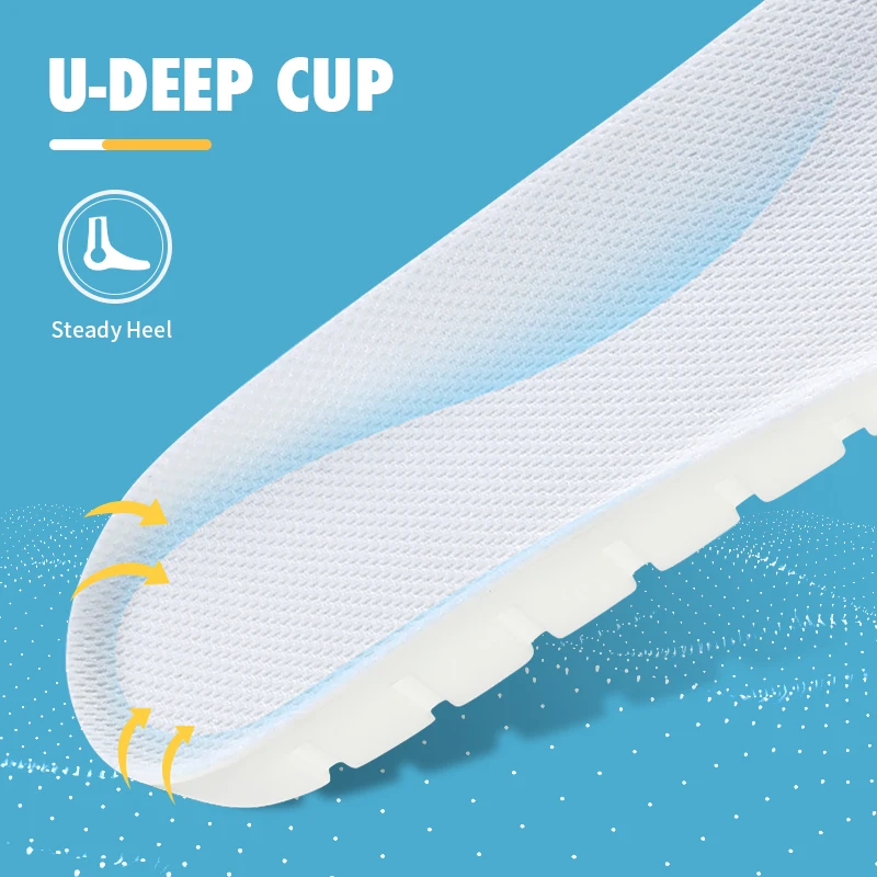 3ANGNI Sport PU Insoles Heel Cushion For Running Women Men 1CM Height Insole Shock Absorption PU Pad