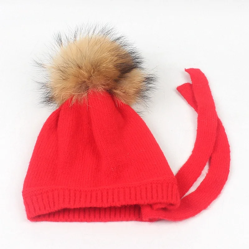 Детская осенне-зимняя теплая шапка из натурального меха для маленьких мальчиков