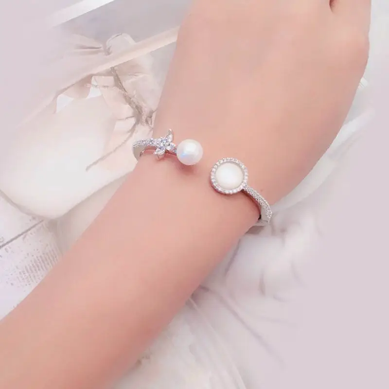 

Браслет женский, с кристаллами и жемчугом, в европейском стиле