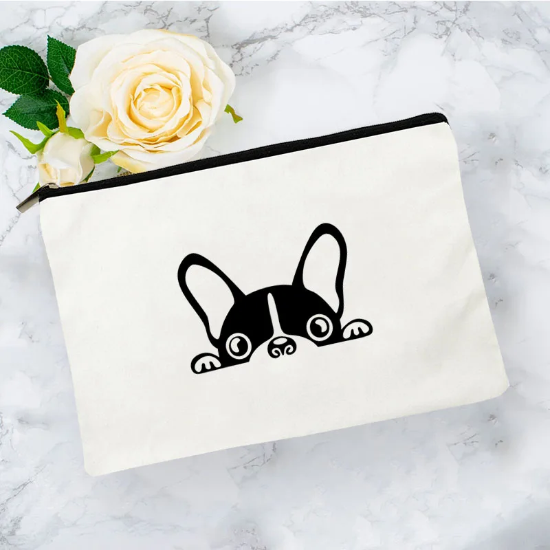 

French Bulldog Cosmetic Bag for Makeup Make Up Mini Travel Storage Organizer Handbags Woman Pouch Women Free Shipping Bags
