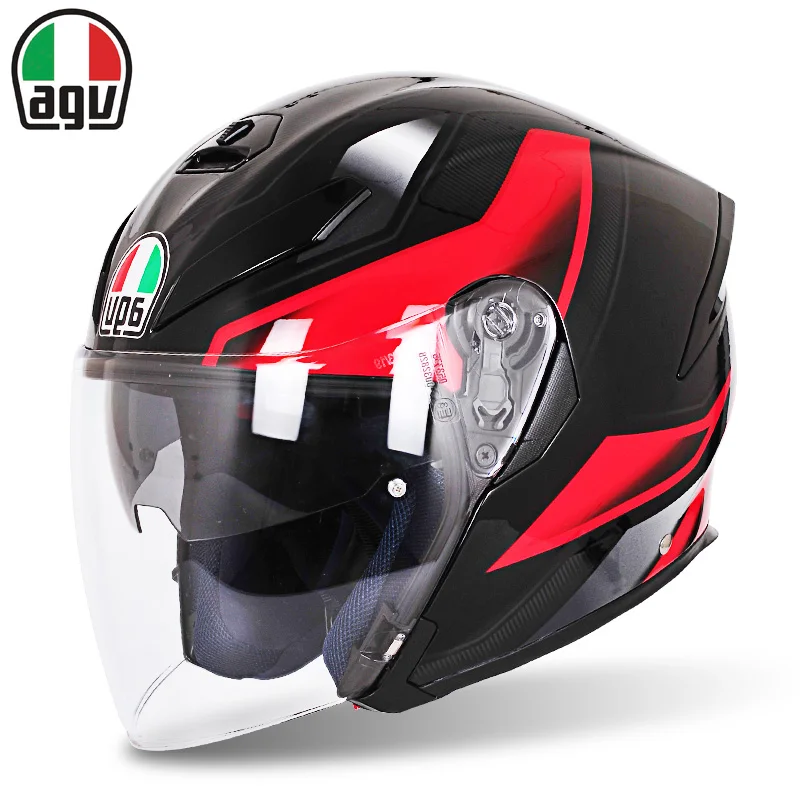 AGV K5 Джет Валентино Росси мужской двойной объектив Половина мотоциклетный шлем