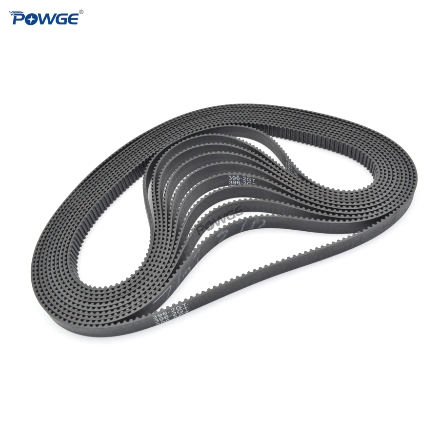 POWGE 2MGT 2 м 2GT синхронный ремень ГРМ длина шага 380/386/390/392/396 Ширина 3/6/9/15 мм зубов 190 193