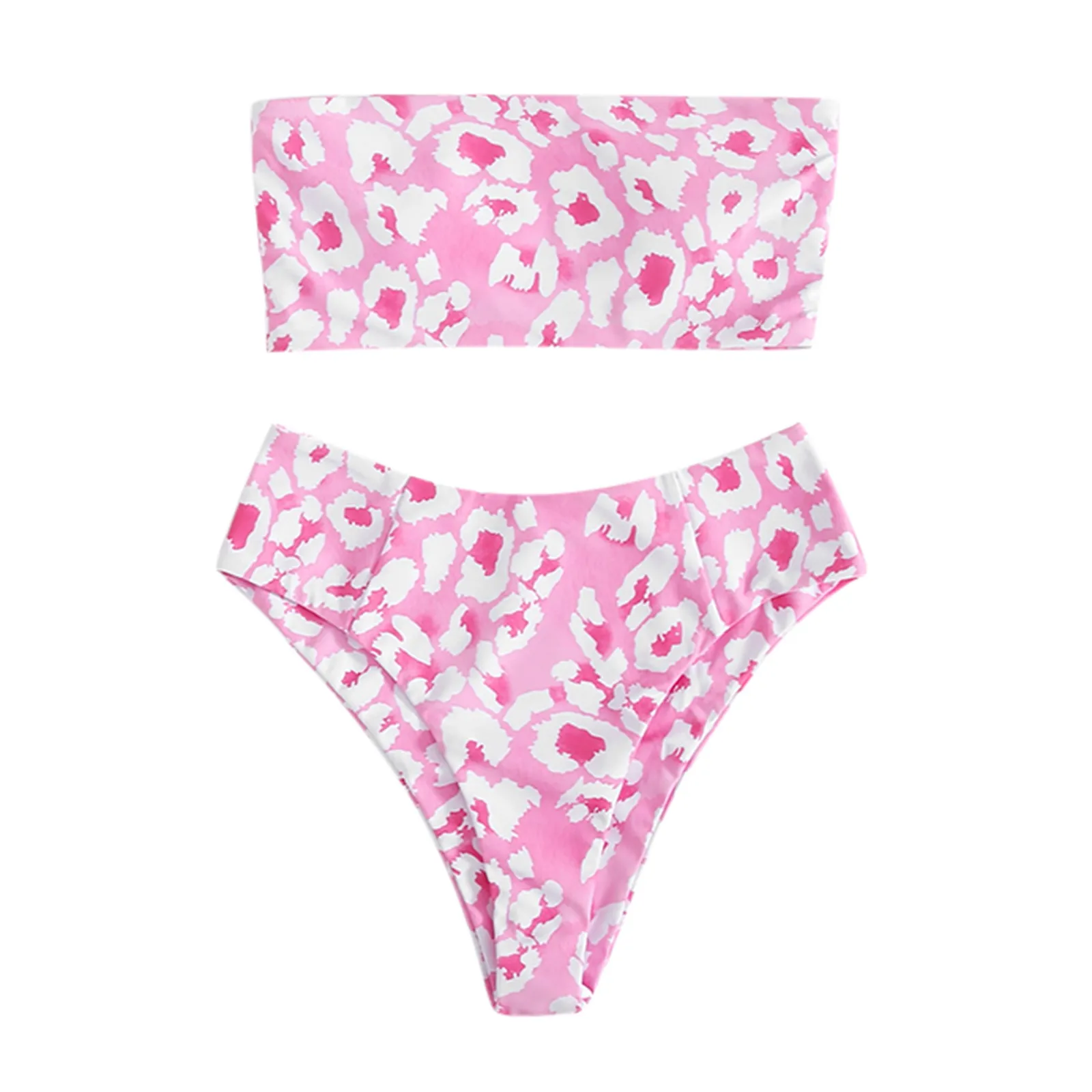 

Купальники бандо женские, 2021 г., комплект бикини с вкладышами пуш-ап, сексуальный купальный костюм с топом, женские бикини, купальники с высо...