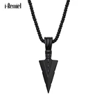 Ожерелье с кулоном в виде стрелы для мужчин и женщин, длинная цепь черного цвета в стиле хип-хоп, панк-рок, ювелирное украшение на Рождество, Хэллоуин, подарок бойфренду