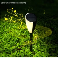 led solar christmas music lamp outdoor waterproof garden light for path pavilion lights solar christmas decoration lawn lamps