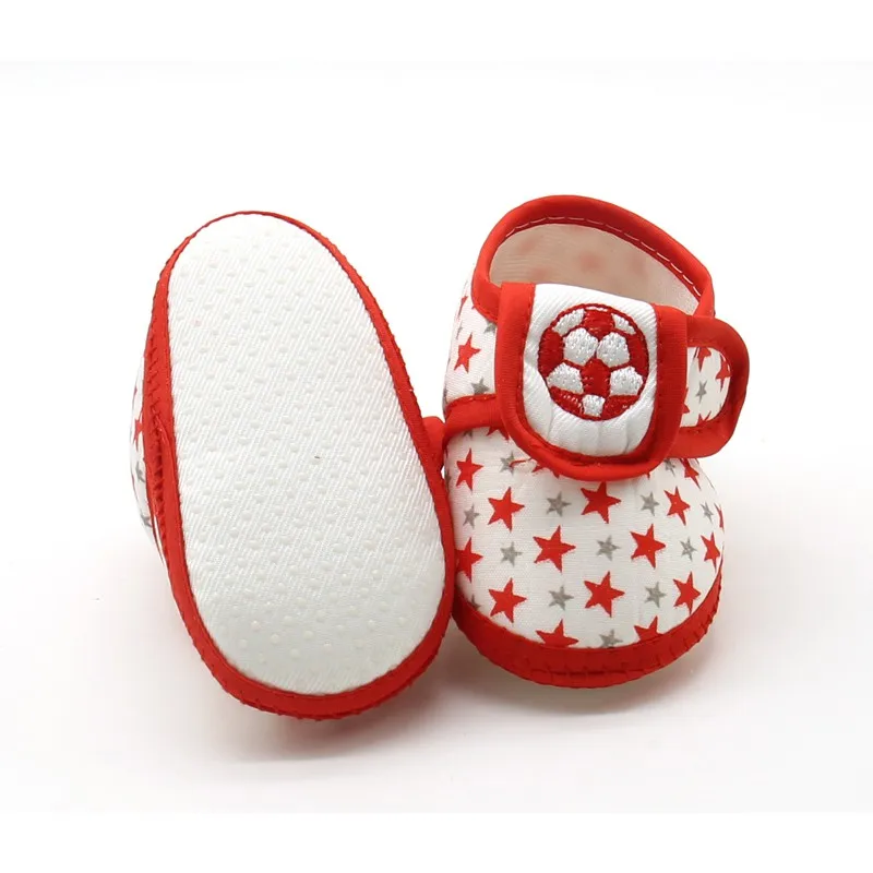 

Soft Sole Baby Shoes Newborn Girls Boys New Cute Star Soccer Pattern Cotton First Walkers Toddler Moccasins Black Red Blue