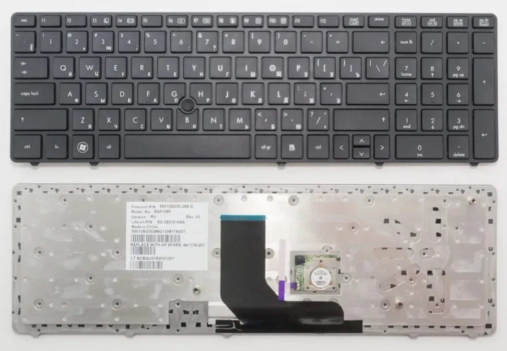Клавиатура для HP Elitebook 8560p 8560w ProBook 6560b 6565b Series Русская Чёрная (641180 001 9Z.N6GSF.30R 641179 251 NSK